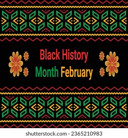 Black history month social media post vector design celebrated annually in february