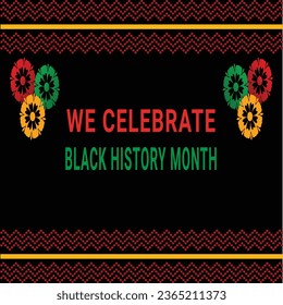 Black history month social media post vector design celebrated annually in february