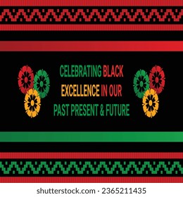 Black history month social media post vector design celebrated annually in february