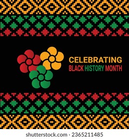 Black history month social media post vector design celebrated annually in february