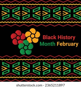 Black history month social media post vector design celebrated annually in february