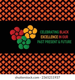 Black history month social media post vector design celebrated annually in february