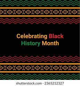 Black history month social media post vector design celebrated annually in february