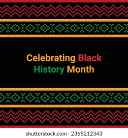 Black history month social media post vector design celebrated annually in february