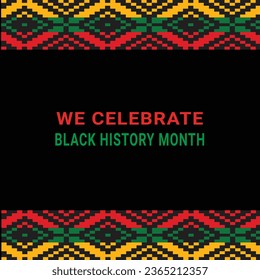 Black history month social media post vector design celebrated annually in february