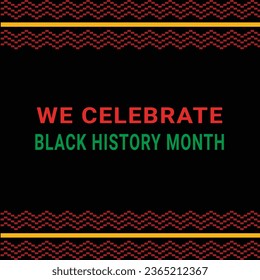 Black history month social media post vector design celebrated annually in february