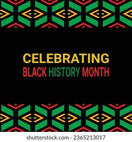 Black history month social media post vector design celebrated annually in february