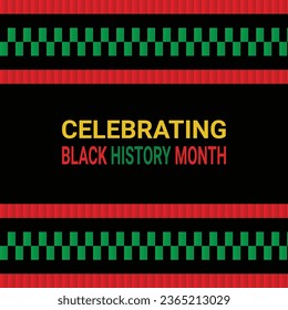 Black history month social media post vector design celebrated annually in february