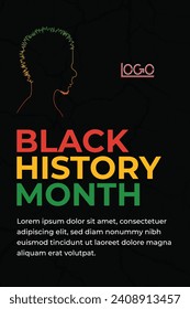 Black history month social media vector illustration design background marble pattern dark texture natural wave halftone dots paper craft wood chips watercolor concrete chalkboard school panoramic
