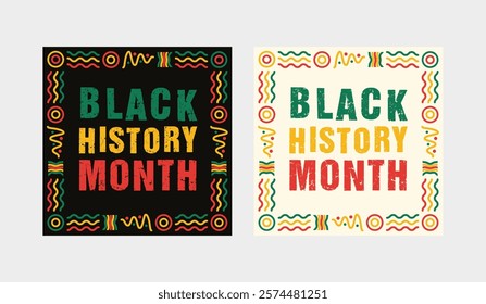 Black History Month social media post banner, African American history celebration, February awareness celebration banner, with geometric pattern, Juneteenth Independence Day web banner