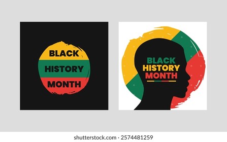 Black History Month social media post banner, African American history celebration, February awareness celebration banner, with geometric pattern, Juneteenth Independence Day web banner