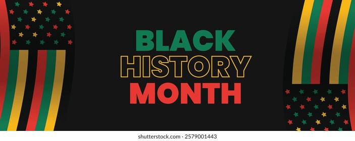 Black History Month social media cover web banner, African American history celebration, February awareness celebration banner, with silhouette, Juneteenth Independence Day banner template