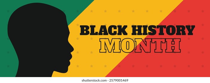 Black History Month social media cover web banner, African American history celebration, February awareness celebration banner, with silhouette, Juneteenth Independence Day banner template