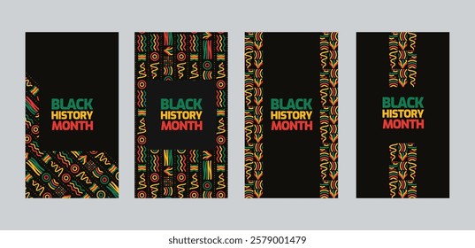 Black History Month social media post banner, Instagram story template. African American history celebration, February awareness celebration banner, with hand fist, Juneteenth Independence Day