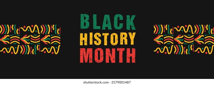 Black History Month social media cover web banner, African American history celebration, February awareness celebration banner, with silhouette, Juneteenth Independence Day banner template