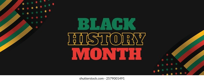 Black History Month social media cover web banner, African American history celebration, February awareness celebration banner, with silhouette, Juneteenth Independence Day banner template