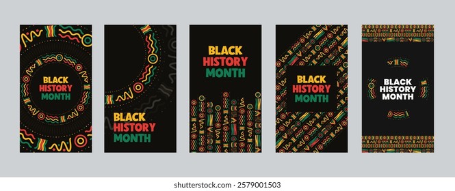 Black History Month social media post banner, Instagram story template. African American history celebration, February awareness celebration banner, with hand fist, Juneteenth Independence Day