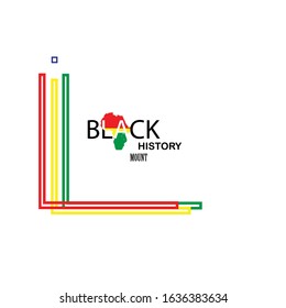 Black History Month stamp design. For celebration and recognition in the month