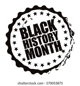 Black History Month stamp design. For celebration and recognition in the month of February. EPS 10 vector.