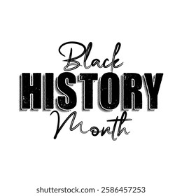 Black history month text background. African American History or Black History Month vector.