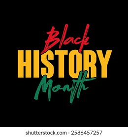 Black history month text background. African American History or Black History Month vector.