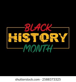 Black history month text background. African American History or Black History Month vector.