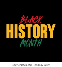 Black history month text background. African American History or Black History Month vector.