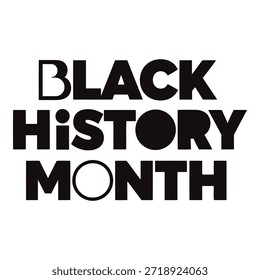 Black History Month text in bold capital letters on a white background