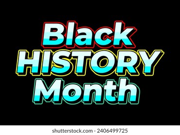 Mes de historial negro, diseño de efecto de texto