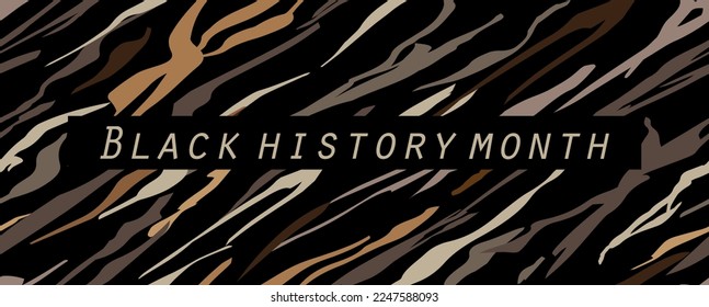 Black history month text on black background