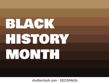 Black History Month text with skin tones background vector