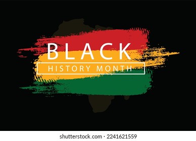 Black History Month title treatment with ribbons graphic background