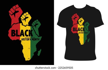 Black History Month t-shirt design. And vector with Africa vector typography t-shirt design, Vector print, typography, poster, emblem, festival And sticker design.
