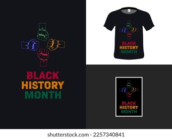 Black History Month t-shirt design. And sticker design for printing