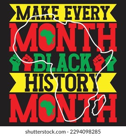 Black history month t-shirt design template, print-ready file vector file and black history quotes
