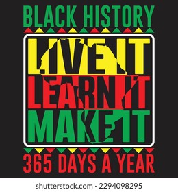 Black history month t-shirt design template, print-ready file vector file and black history quotes
