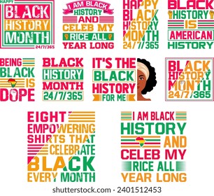 Black History Month T-shirt Design Bundle.