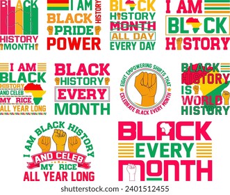 Black History Month T-shirt Design Bundle.