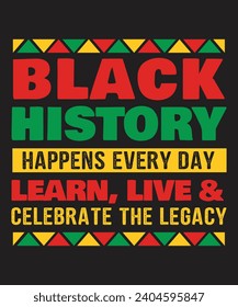 Black history month tshirt design and print template. Easy to editable and high quality file.