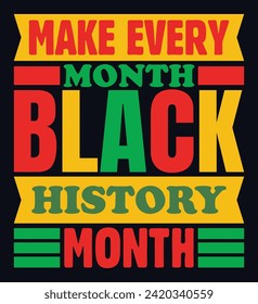 Black history month t-shirt design vector illustration