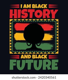Black history month t-shirt design vector illustration