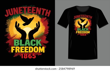 Black History Month T-Shirt Design for Juneteenth and Equality  ((black t-shirt)