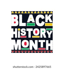 Black history month typography design vector