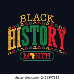 Black history month typography design vector