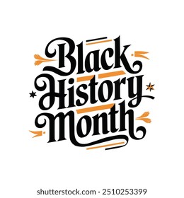 Black History Month tipografia design vetor ilustração 