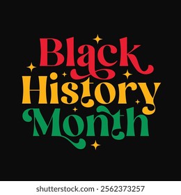 Black History month typography greeting card. African American History celebrate in United States and Canada. Black history month Poster, banner, flyer, template. Vector illustration