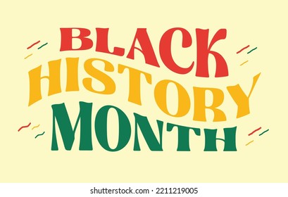 Black History Month typography in retro style. African American History.Poster, card, banner, background. Vector illustration