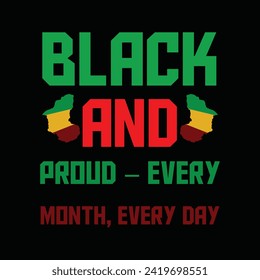 Black history month typography t shirt design