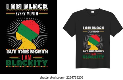 Black History Month typography T-shirt Design vector. Illustration - Juneteenth African American Independence Day, June 19. Celebrate Black. Ready for print t-shirt, banner, greeting card design.