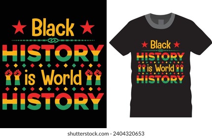 Black History Month typography T-shirt design Vector print template. Black History Month Proud T-Shirt, African American Black History Month T-shirt design ready for print poster Vector template.